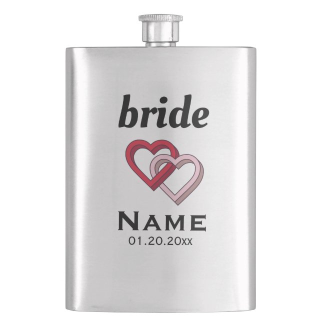 Cantil Flask Clássico do Bride Personalizado (Frente)