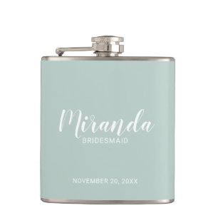 Cantil Flask de Bridesmaid Personalizado de Script Modern