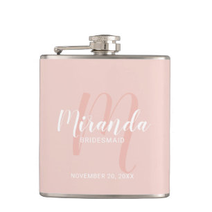 Cantil Flask de Bridesmaid Personalizado de Script Modern