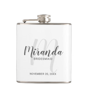Cantil Flask de Bridesmaid Personalizado de Script Modern