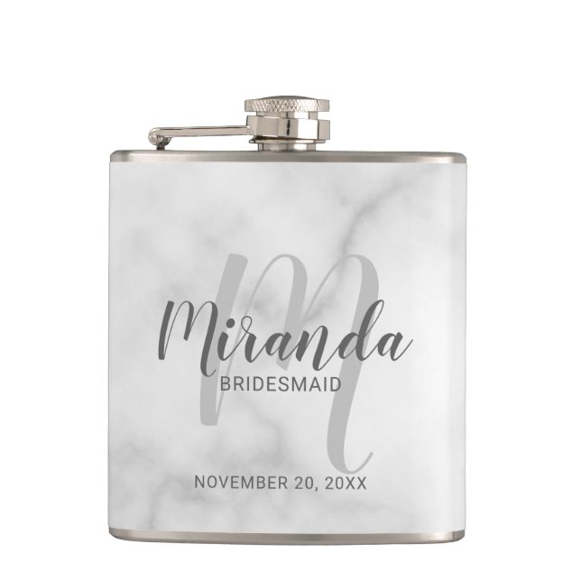 Cantil Flask de Bridesmaid Personalizado de Script Modern (Frente)
