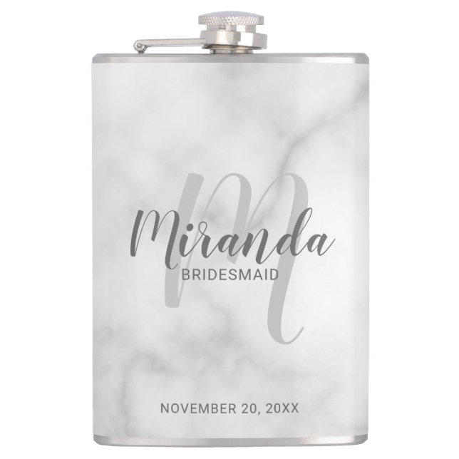 Cantil Flask de Bridesmaid Personalizado de Script Modern (Frente)