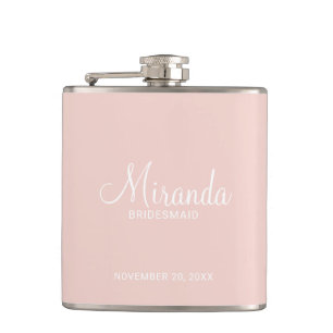 Cantil Flask de Bridesmaid Personalizado de Script Modern