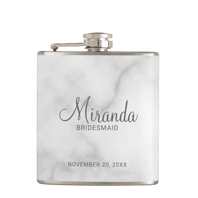 Cantil Flask de Bridesmaid Personalizado de Script Modern (Frente)