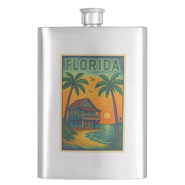 Cantil Flask de Metal da Florida (Frente)