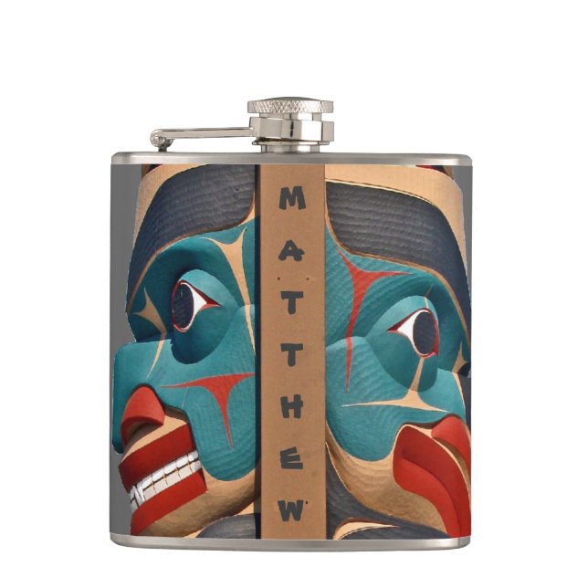 Cantil Flask Design do Pacífico Noroeste de Totem (Frente)