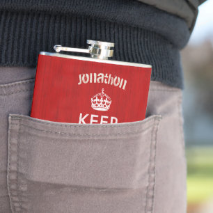 Cantil Flask Personalizado Mantenha-se Calmo e Continue