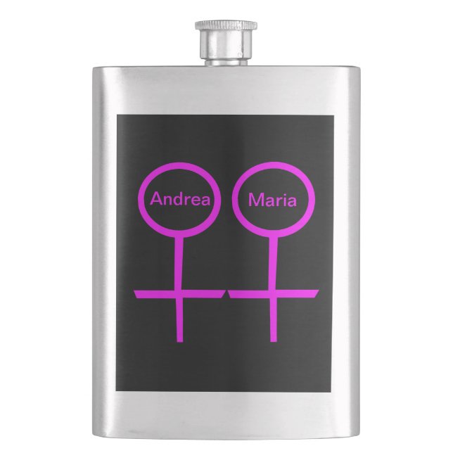 Cantil Flask Personalizável de Amantes de Lésbicas (Frente)