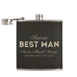 Cantil Flask Preto e Dourado para o Homem