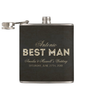 Cantil Flask Preto e Dourado para o Homem