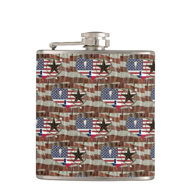 Cantil Flask Russo Texas Lone Star Texas Long Horn (Frente)