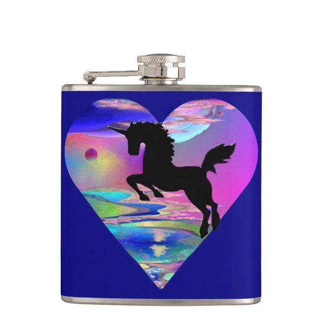 Cantil Flask Skyscape Unicorn do Mundo Inteiro (Frente)