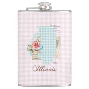Cantil Flask Vinyl Wrapped, Estadual do Illinois, cor-de-