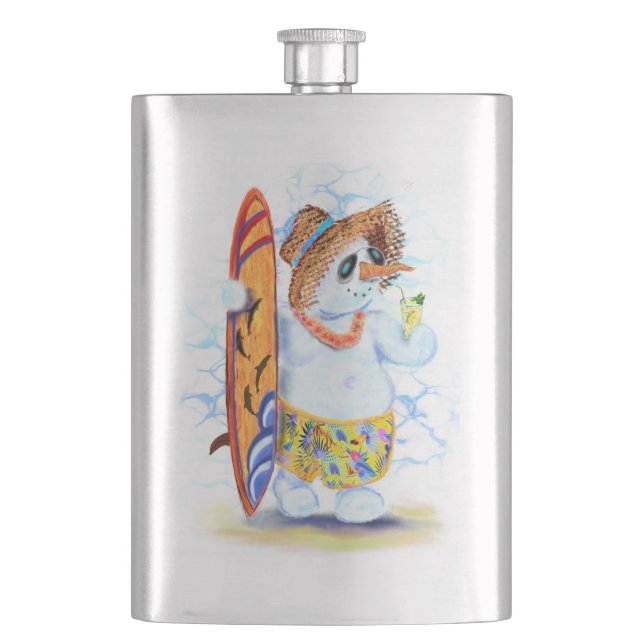 Cantil Flask with Summer Snowman Bebe Cocktail (Frente)