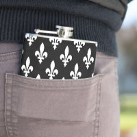 Fleur de Lis Pattern, Royal French, branco a preto