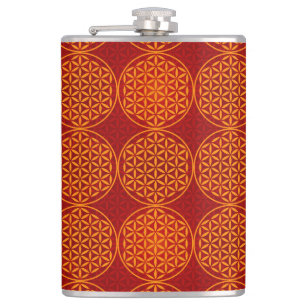 Cantil Flor da vida - padrão do selo - vermelho laranja