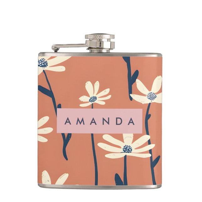 Cantil Flor de Margarida Retro Divertida Personalizada (Frente)