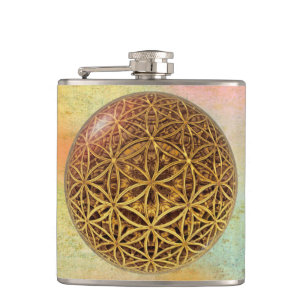 Cantil Flor de Vida / Blume des Lebens - ouro em grelha d