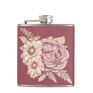 Cantil Flor Ilustração personalizada frasco
