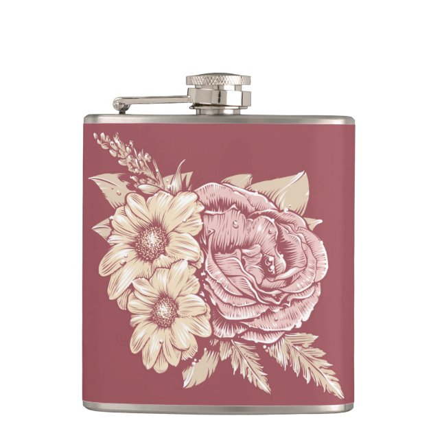 Cantil Flor Ilustração personalizada frasco (Frente)
