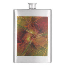 Cantil Flor verde-laranja-abstrato Vermelho Castanho-Cast
