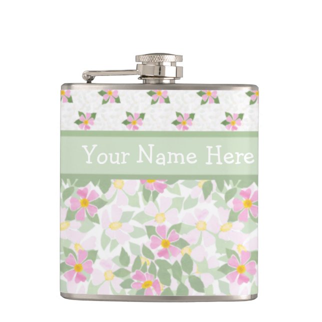 Cantil Florais de Rosa de Cachorro Misto: Hip Flask to Pe (Frente)