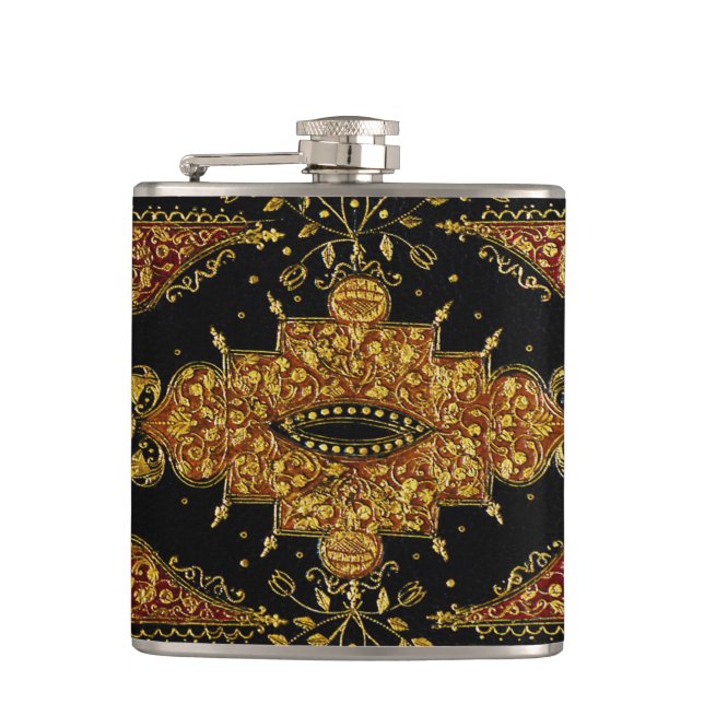 Cantil Florais Preto e Dourado Caídos (Frente)