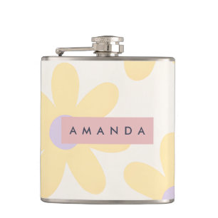 Cantil Floral Amarela de Margarida Retro Personalizada