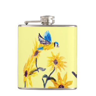 Cantil Floral Bird Art Amarelo Girassóis