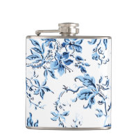 Floral Branco e Azul Delft Elegante