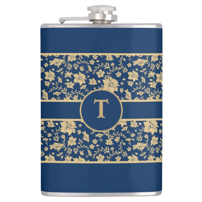 Cantil Floral de Marinho Dourado Personalizado (Frente)