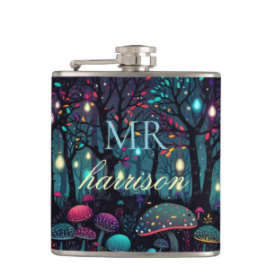 Cantil Floral Floral Personalizado Fantasy Art Flask