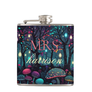 Cantil Floral Floral Personalizado Fantasy Art Flask