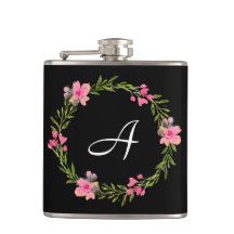 Floral Preto - Marca Monograma Personalizado
