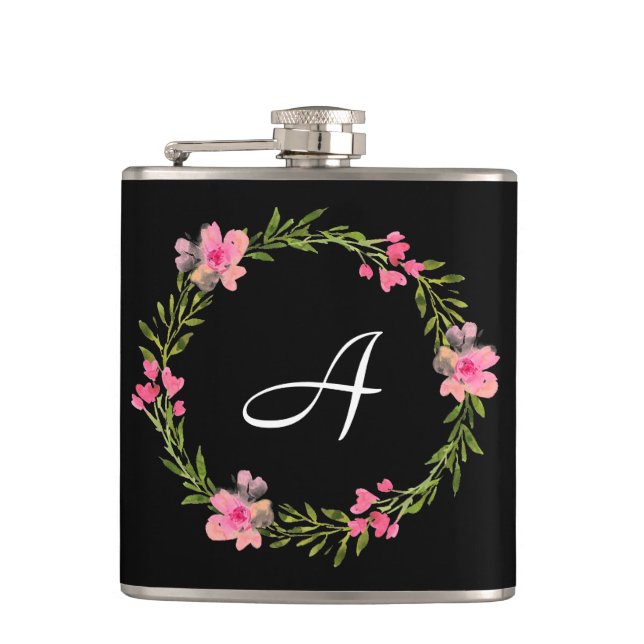 Cantil Floral Preto - Marca Monograma Personalizado (Frente)
