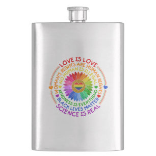 Cantil Floral Rainbow, político e social Stand Flask