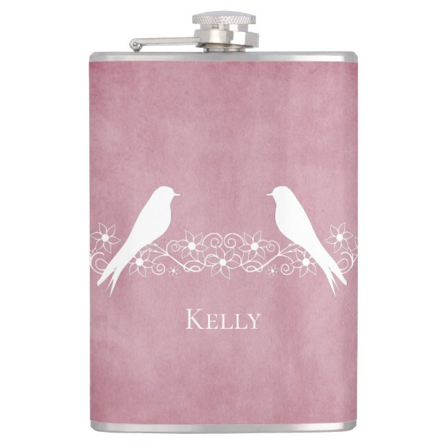 Cantil Floral Vine Personalizada Floral Pink Lovebird (Frente)