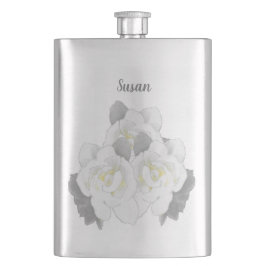 Cantil Flores Adoráveis de Gardenia Branca em Prata