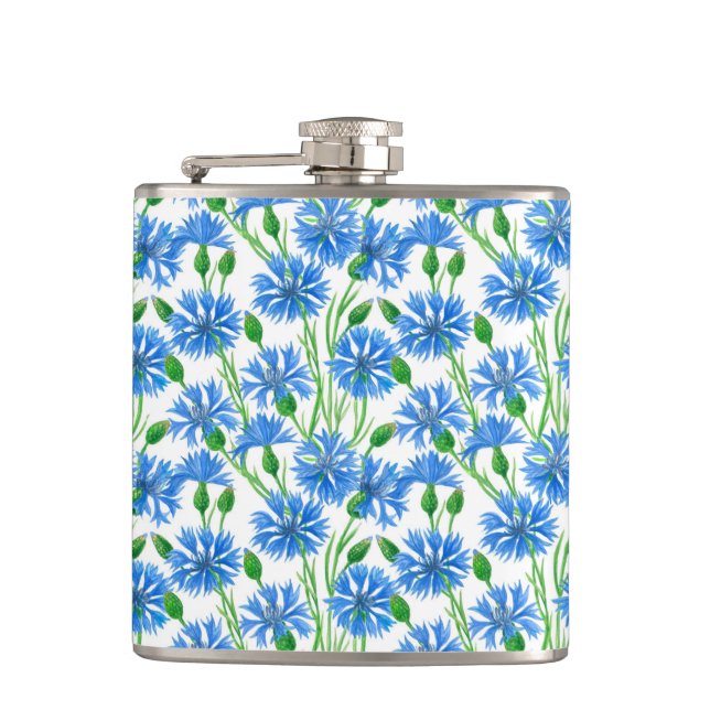 Cantil Flores azuis, flores silvestres e flores brancas (Frente)