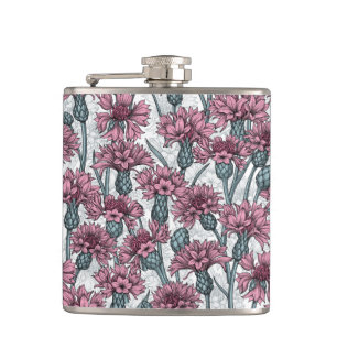 Cantil Flores cor-de-rosa, flores silvestres, brancas