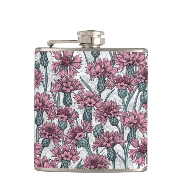 Cantil Flores cor-de-rosa, flores silvestres, brancas (Frente)