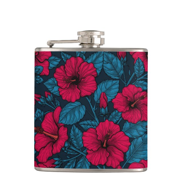 Cantil Flores de hibisco vermelhas (Frente)