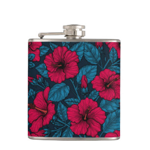 Cantil Flores de hibisco vermelho