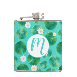 Cantil Flores de Lily de Água Branca e Padrão de Lily Pad