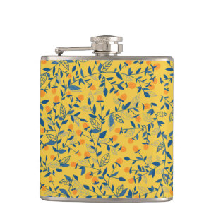 Cantil Flores de rabo em azul e amarelo