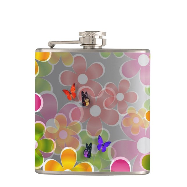 Cantil Flores de Verão (Colorful Flower Pattern Flask!)