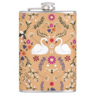 Cantil Flores delicadas, padrão perfeito para o cisne.