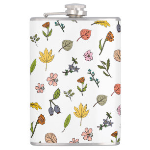 Cantil Flores e folhas cor-de-rosa e amarelas