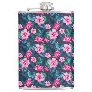 Cantil Flores Rosa com Folhas Verdes - 79066