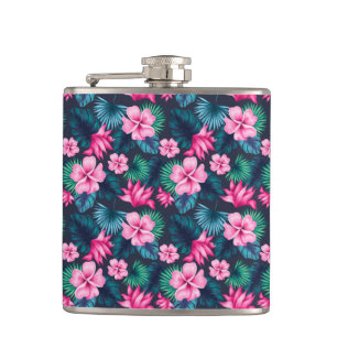 Cantil Flores Rosa com Folhas Verdes - 79066